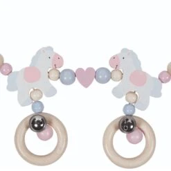 Chaîne De Poussette En Bois Avec Clips Poney Goki® - Accessoire Bébé Bio -Jouets En Bois chaine de poussette en bois avec clips poney goki accessoire bebe bio 2