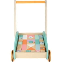 Chariot De Marche En Bois 34 Cubes Pastel Small Foot By Legler® - Jouets -Jouets En Bois chariot de marche en bois 34 cubes pastel small foot by legler jouets 3