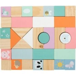 Chariot De Marche En Bois 34 Cubes Pastel Small Foot By Legler® - Jouets -Jouets En Bois chariot de marche en bois 34 cubes pastel small foot by legler jouets 5