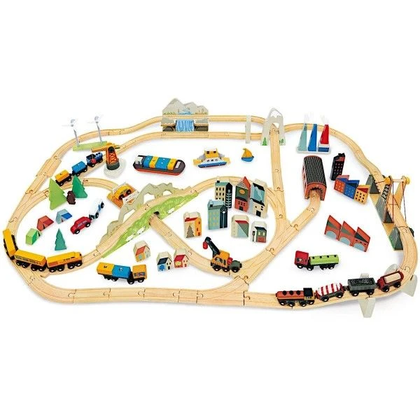 Circuit De Train Géant En Bois Vue Sur La Montagne Tender Leaf Toys® - Jouets En Bois 3 Circuit De Train Géant En Bois Vue Sur La Montagne Tender Leaf Toys® - Jouets En Bois