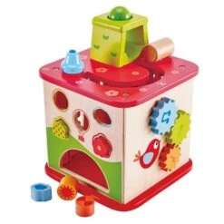 Cube D'activités Chiot 'Arc En Ciel' Et Ses Amis Hape - Jouets En Bois