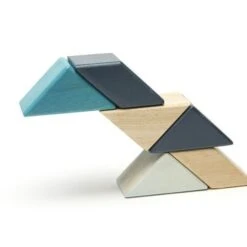 Cubes En Bois Magnétiques Tegu® Prism Pocket Pouch Bleus - Jouets En Bois -Jouets En Bois cubes en bois magnetiques tegu prism pocket pouch bleus jouets en bois 3