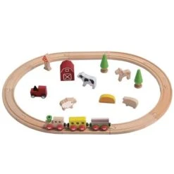 EverEarth® Petit Train En Bois De La Ferme - Jouets Bois