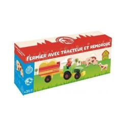 Jouet Tracteur Remorque & Animaux De La Ferme Jeujura® | Ref: 8273 - Jouets En Bois -Jouets En Bois figurines en bois les animaux de la ferme jeujura ref 8270 jouets ecologiques 3