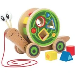 Jouet à Tirer Escargot Roulant Avec Jeu De Formes Hape®- Jouets Bois
