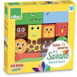 Hochets En Bois Sensoriel 11 Cubes Sonores Animaux D'Afrique Vilac®- Jouets En Bois -Jouets En Bois hochets en bois sensoriel cubes sonores animaux d afrique vilac jouets en bois 3