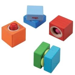 Jouets En Bois -Jouets En Bois hochets sensoriels decouvertes sonores haba cubes hochets 1