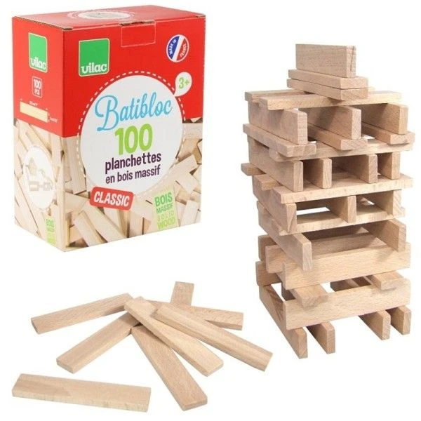 Jeu De Construction Batibloc 100 Planchettes Bois Naturel Vilac® - Jouets En Bois 3 Jeu De Construction Batibloc 100 Planchettes Bois Naturel Vilac® - Jouets En Bois