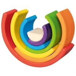 Jeu De Construction Montessori Arche 'Arc En Ciel' Goki® Evolution - Jouets En Bois -Jouets En Bois jeu de construction montessori arche lever du soleil goki evolution jouets en bois 3