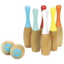 Jeu En Bois Quilles De Bowling Bicolores Vilac® - Jouets En Bois France