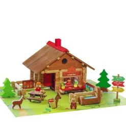 Jeux De Construction En Bois Le Refuge De La Marmotte 150 Pièces Jeujura® | Ref: 8090 - Jouets Bois France