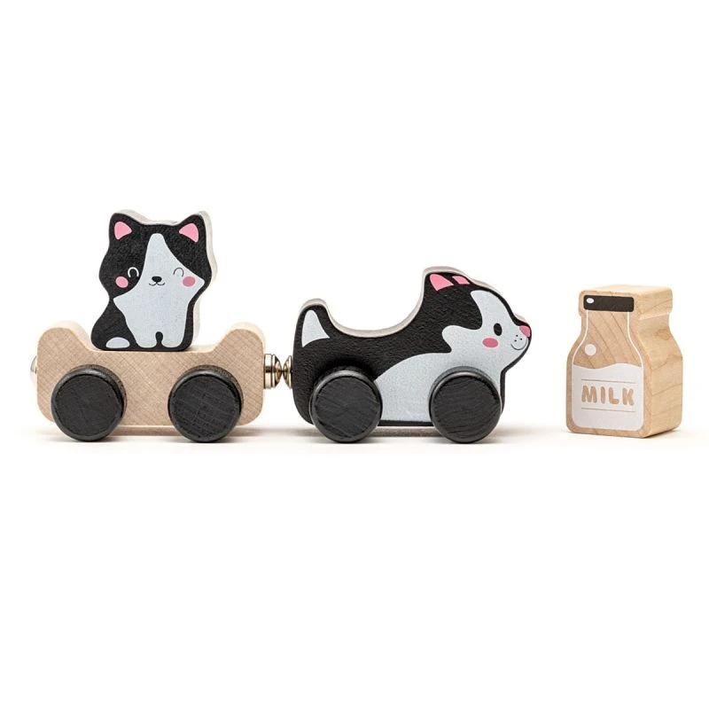 Jouet à Pousser Chat Et Chaton Malins Cubika® - Jouets En Bois 4 Jouet à Pousser Chat Et Chaton Malins Cubika® - Jouets En Bois – Image 2