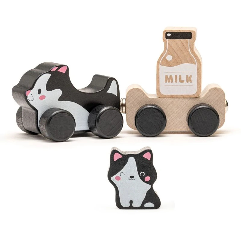 Jouet à Pousser Chat Et Chaton Malins Cubika® - Jouets En Bois 3 Jouet à Pousser Chat Et Chaton Malins Cubika® - Jouets En Bois