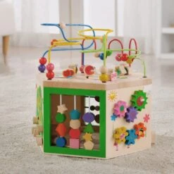 Jouet Cube D'éveil Multi Activités 7 En 1 EverEarth® - Jouets Bois -Jouets En Bois jouet cube d eveil multi activites 7 en 1 everearth jouets bois 4