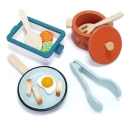 Jouet Dinette En Bois Poêles Et Casseroles Tender Leaf Toys® - Ustensiles Dînette