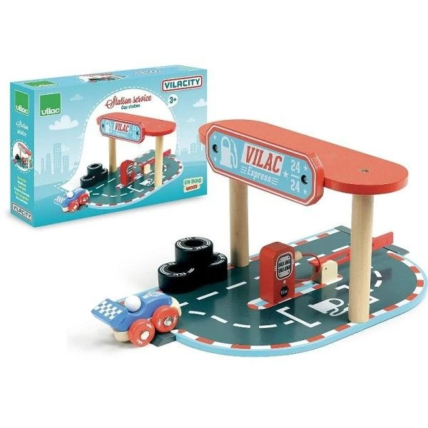 Jouet En Bois Circuit Voiture Vilacity Station Service Vilac®- Jouets En Bois 4 Jouet En Bois Circuit Voiture Vilacity Station Service Vilac®- Jouets En Bois – Image 2