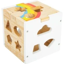 Jouet En Bois Cube Boite à Formes Arc-en-ciel Small Foot By Legler® - Cubes En Bois -Jouets En Bois jouet en bois cube boite a formes arc en ciel small foot by legler cubes en bois 2