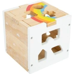 Jouet En Bois Cube Boite à Formes Arc-en-ciel Small Foot By Legler® - Cubes En Bois -Jouets En Bois jouet en bois cube boite a formes arc en ciel small foot by legler cubes en bois 4
