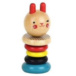 Jouet En Bois Hochet De Disques Lapin Petitcollage® -Jouet En Bois Bébé