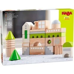 Jouet En Bois Jeu De Construction 28 Pcs Coburg HABA® - Ville En Bois -Jouets En Bois jouet en bois jeu de construction coburg haba ville en bois 3
