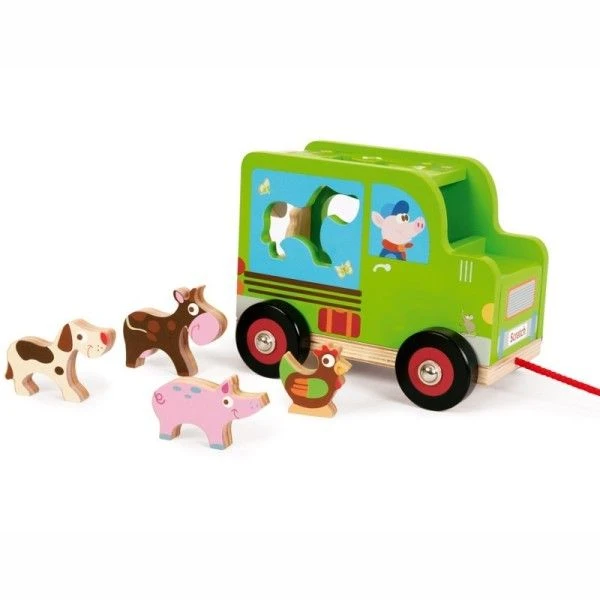 Jouet En Bois Voiture Boite à Formes Animaux De La Ferme Scratch® - Jouets 2 Ans 3 Jouet En Bois Voiture Boite à Formes Animaux De La Ferme Scratch® - Jouets 2 Ans