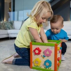 Jouet Cube D'éveil Bébé En Bois Garden EverEarth® - Jouets Bois -Jouets En Bois jouet everearth cube d activites garden jouets bois 5