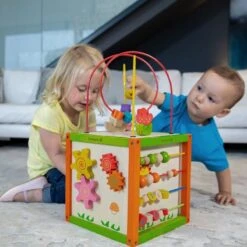 Jouet Cube D'éveil Bébé En Bois Garden EverEarth® - Jouets Bois -Jouets En Bois jouet everearth cube d activites garden jouets bois 6