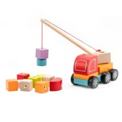 Jouets Camion Grue Aimanté En Bois Cubika® - Jouets Chantier -Jouets En Bois jouets camion grue aimante en bois cubika jouets chantier 2