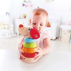 Jouets En Bois à Empiler Chiot 'Arc En Ciel' Hape- Jouets Hape -Jouets En Bois jouets en bois a empiler chiot arc en ciel hape jouets hape 4