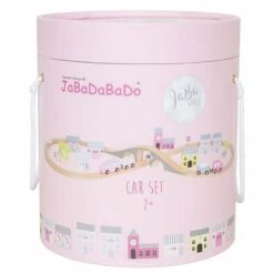 Jouets En Bois Circuit Train De Petites Voitures Roses 37 Pièces Jabadabado® - Jeux Bois Enfants