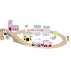 Jouets En Bois Circuit Train De Petites Voitures Roses 37 Pièces Jabadabado® - Jeux Bois Enfants -Jouets En Bois jouets en bois circuit train de petites voitures roses jabadabado jeux bois enfants 3
