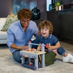 Jouets En Bois Établi De Bricolage Pastel Avec Outils Everearth® - Jouets Bricolage -Jouets En Bois jouets en bois etabli de bricolage pastel avec outils everearth jouets bricolage 2