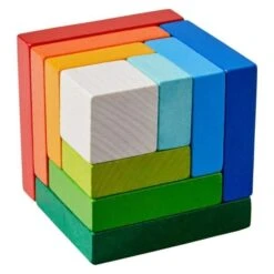Jouets En Bois Jeu D'assemblage Cubes 3D Multicolore Haba® - Jeu En Bois