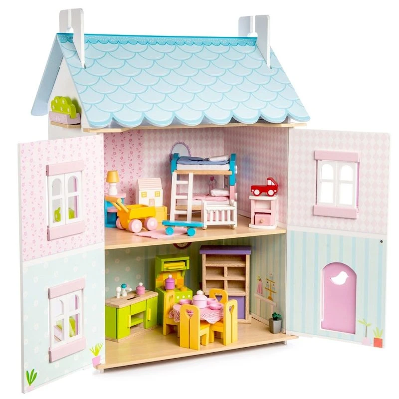Jouets En Bois Maison De Poupées Victorienne Meublée Blue Bird Cottage Le Toy Van® - Jouets Imitation 4 Jouets En Bois Maison De Poupées Victorienne Meublée Blue Bird Cottage Le Toy Van® - Jouets Imitation – Image 2