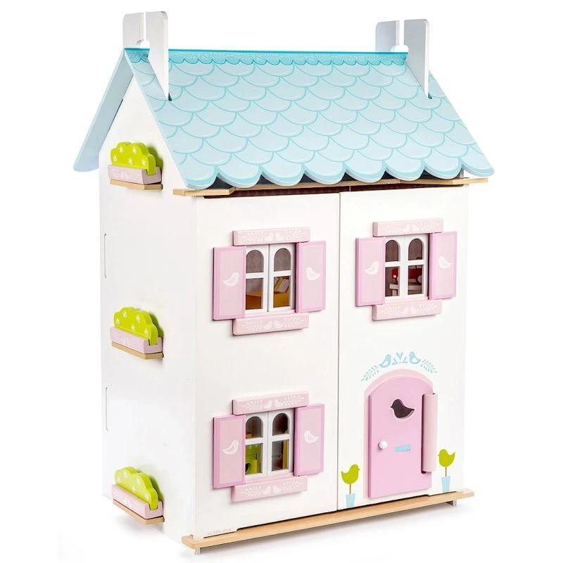 Jouets En Bois Maison De Poupées Victorienne Meublée Blue Bird Cottage Le Toy Van® - Jouets Imitation 3 Jouets En Bois Maison De Poupées Victorienne Meublée Blue Bird Cottage Le Toy Van® - Jouets Imitation