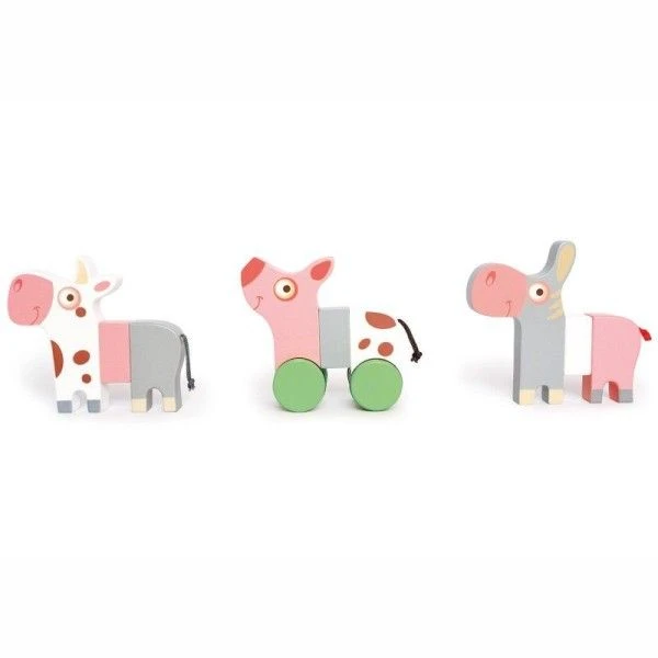 Jouets En Bois Set De 3 Animaux Magnétiques à Roulettes Scratch® - La Ferme 5 Jouets En Bois Set De 3 Animaux Magnétiques à Roulettes Scratch® - La Ferme – Image 3