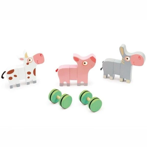 Jouets En Bois Set De 3 Animaux Magnétiques à Roulettes Scratch® - La Ferme 6 Jouets En Bois Set De 3 Animaux Magnétiques à Roulettes Scratch® - La Ferme – Image 4