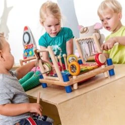 Jouets En Bois Table Musicale Carré Arc En Ciel I'm Toy® - Table Musicale -Jouets En Bois jouets en bois table musicale carre arc en ciel i m toy table musicale 2