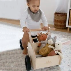 Porteur 4 Roues Vélo Cargo En Bois Kinderfeets® - Porteur Bébé -Jouets En Bois porteur 4 roues velo cargo en bois kinderfeets porteur bebe 3