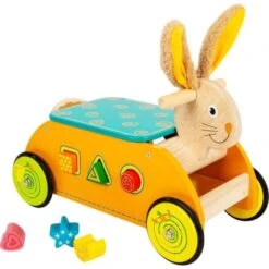 Porteur En Bois Avec Formes à Encastrer Lapin Small Foot By Legler® - Porteur En Bois -Jouets En Bois porteur en bois avec formes a encastrer lapin small foot by legler porteur en bois 3
