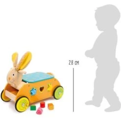 Porteur En Bois Avec Formes à Encastrer Lapin Small Foot By Legler® - Porteur En Bois -Jouets En Bois porteur en bois avec formes a encastrer lapin small foot by legler porteur en bois 4