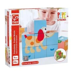 Puzzle De Cubes Puppy Et Ses Amis Hape - Jouets Hape -Jouets En Bois puzzle de cubes puppy et ses amis hape jouets hape 7