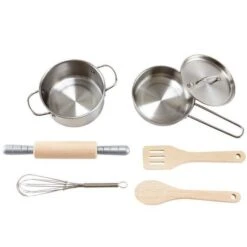 Set Du Chef Casseroles Métal & Bois Dinette Hape® - Dinette Métal -Jouets En Bois set du chef casseroles metal bois dinette hape dinette metal 2